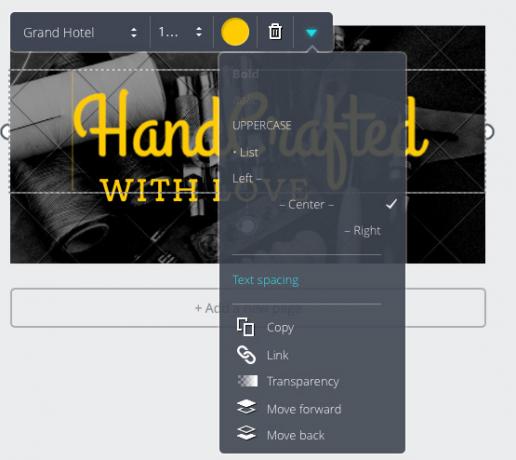 تباعد نص Canva
