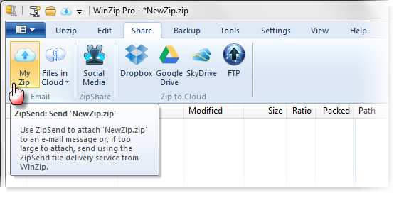 WinZip 17 Pro لنظام Windows: أعيد تصميمه للمشاركة الاجتماعية والسحابة winzip06 [الهبة]