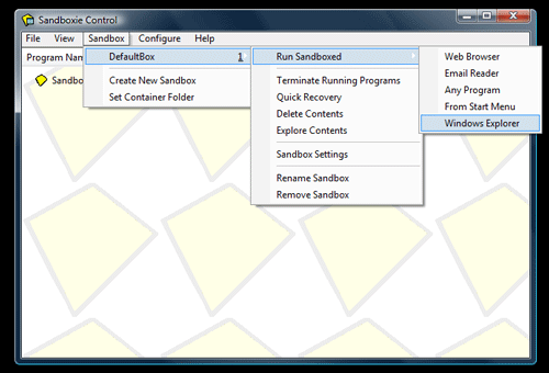 ؛ SandBoxie - تشغيل مستكشف Windows في بيئة آمنة