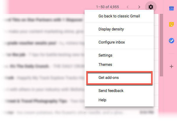 تثبيت الإضافات في Gmail