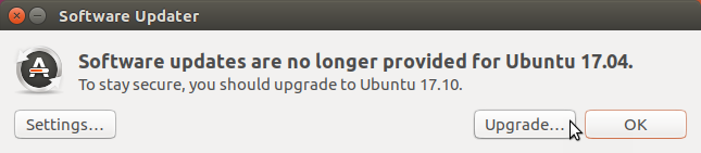 لم تعد التحديثات متاحة لـ Ubuntu 17.04