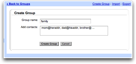 إنشاء مجموعات Gmail