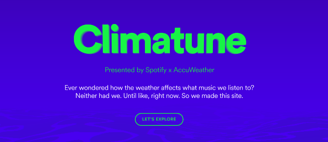 يعرض Spotify الآن الموسيقى وفقًا لـ Weather climatune spotify accuweather music playlist