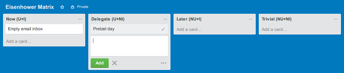 كيفية ترتيب أولويات المهام باستخدام نظام إنتاجية مصفوفة آيزنهاور trello eisenhower matrix pretzel