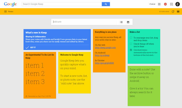 ملاحظة إضافة Chrome - Google Keep