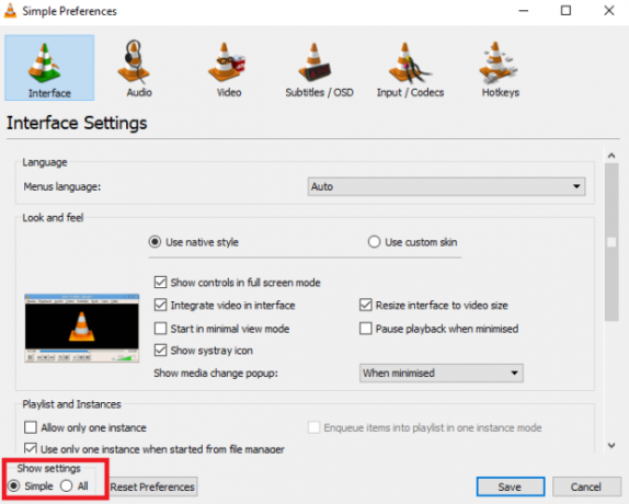 كيفية تدوير ملفات الفيديو على جهاز Mac و PC vlc جميع إعدادات 624x500