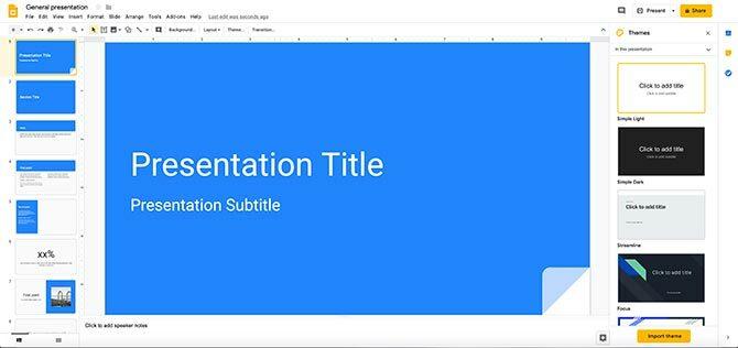 كيفية إنشاء عرض تقديمي مساحة عمل العروض التقديمية من Google