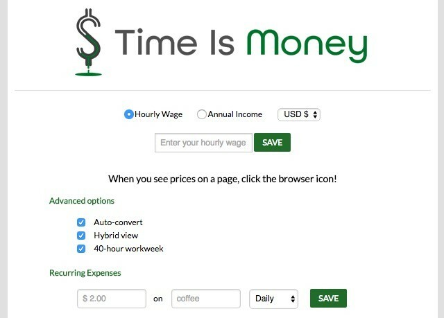 خيارات Chrome-time-is-money-options