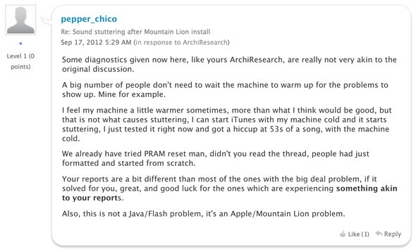 OS X Mountain Lion أبعد ما يكون عن الكمال وهذا هو سبب soundlag2 xn