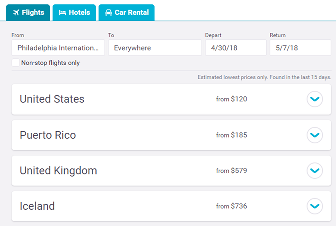 اختر وجهة مع Skyscanner.