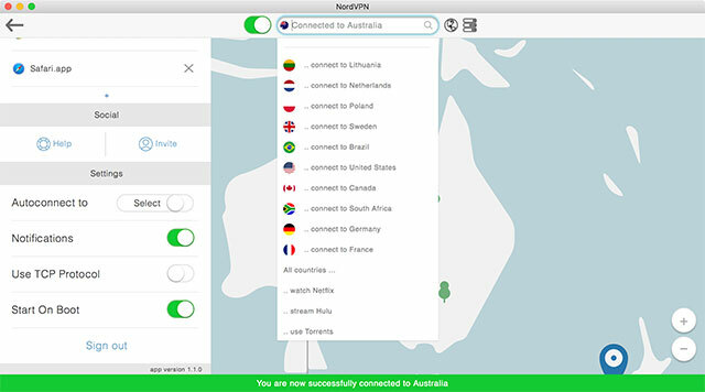 NordVPN for Mac: يمكنك إدارة الخصوصية والمناطق بسهولة في OS X nordvpnomnibox