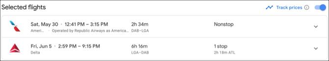 رحلات Google المختارة تتبع أسعار الرحلات