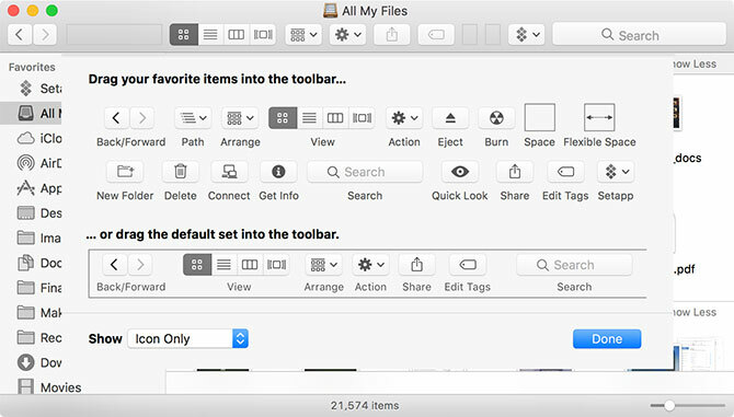 قم بتخصيص macOS Finder