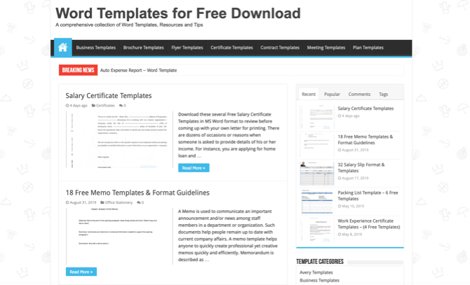 قوالب WordTemplates.org Word
