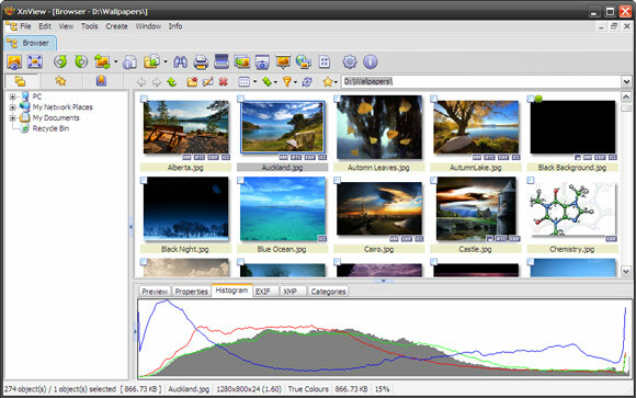 هذه لقطة شاشة لأحد أفضل برامج Windows. يطلق عليه XnView Image Viewer