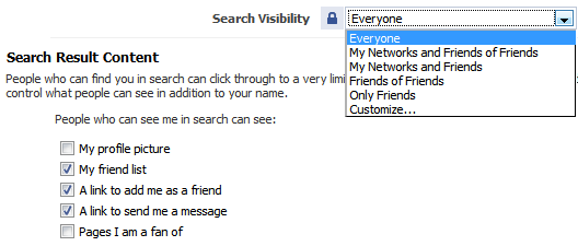 الفيسبوك الخصوصية - البحث