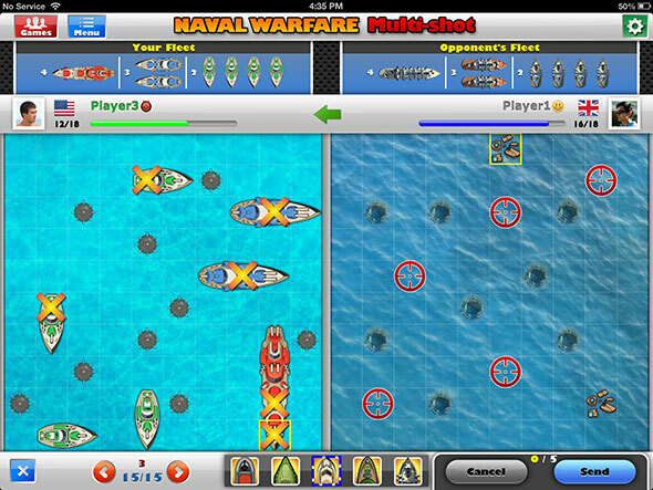 Naval Warfare Multi-Shot لنظام iOS هو بوارج لجيل المحمول nw ipad1