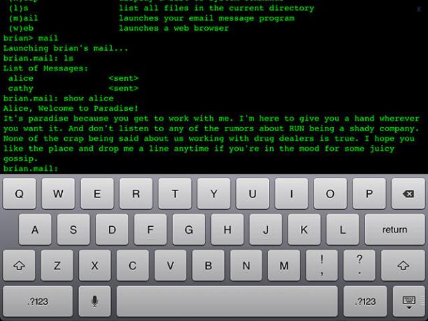 Hack RUN: التظاهر بأنك هاكر في لعبة المغامرات النصية hackrun alice