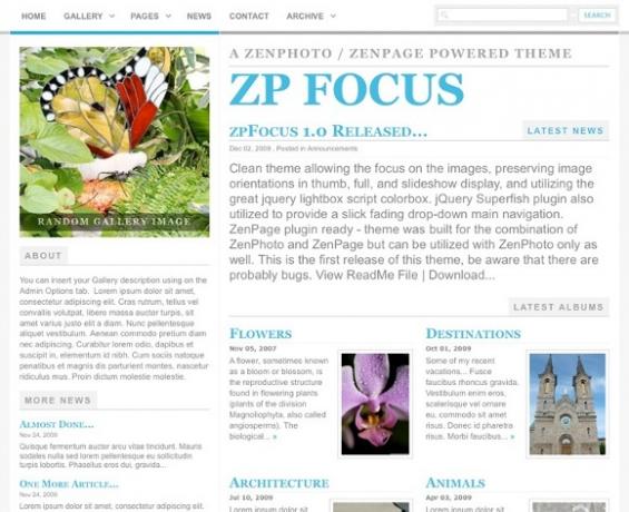 شارك أكثر من مجرد صور مع Zenphoto و Zenpage CMS Plugin zpfocus