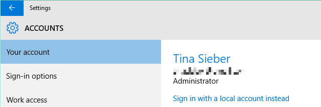 تسجيل الدخول إلى حساب Windows 10