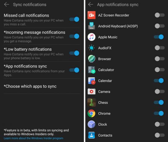 مزامنة الروبوت-الإخطارات-Windows-action-center-sync-Choose-apps