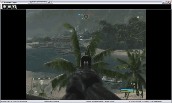 عميل StreamMyGame يلعب لعبة Crysis