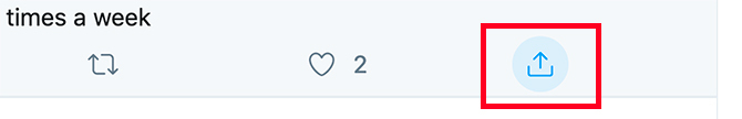 إرسال مشاركة Twitter إلى DM