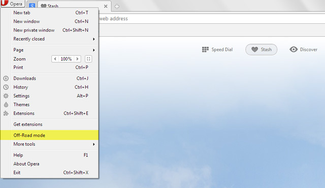 وضع Opera Off-Road