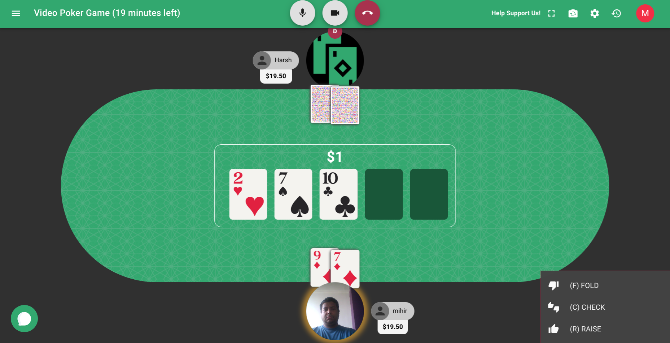 العب البوكر مع الأصدقاء عبر الإنترنت عبر مكالمة فيديو على Poker-In-Place