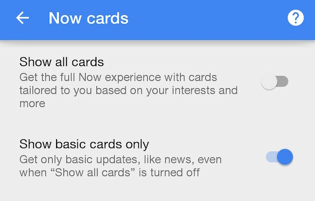 بطاقات Google-Settings-Google-Now-Cards