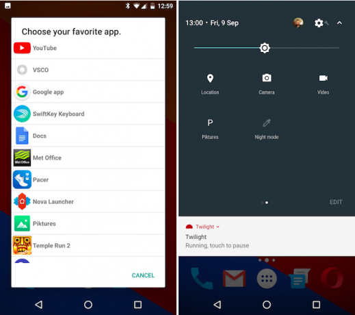 تطبيق Android Nougat Tile Extension