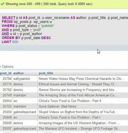 وورد SQL الاستعلام