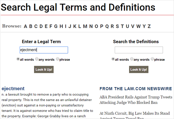 13 قواميس فريدة على الإنترنت لكل حالة موقع LawDotComDictionary