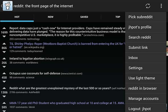 تطبيق android reddit