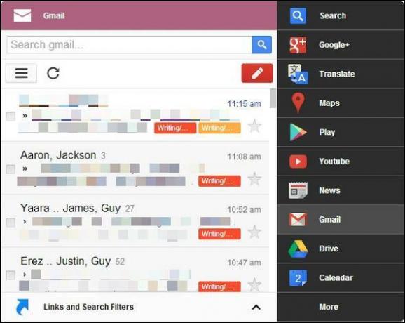 القائمة السوداء: الوصول إلى جميع خدمات Google من خلال قائمة واحدة [Chrome] Gmail Inbox