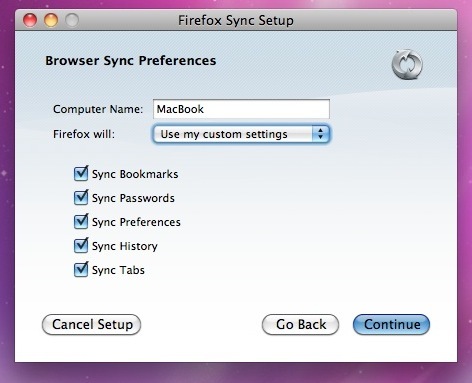 4+ بدائل XMarks مجانية لمزامنة الإشارات المرجعية Firefox Sync Setup 2