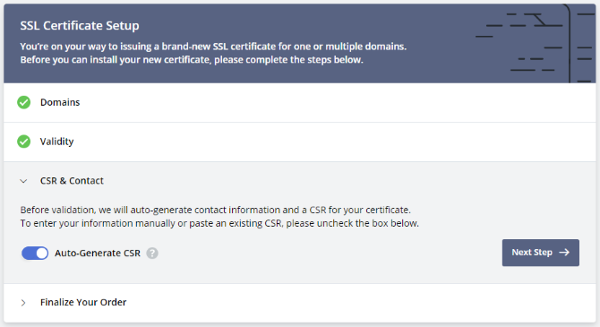 تكوين شهادة SSL الخاصة بك