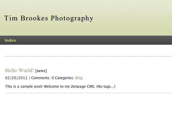 شارك أكثر من مجرد صور مع Zenphoto و The Zenpage CMS Plugin helloworld