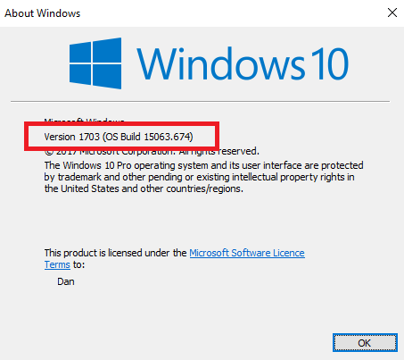 انتهاء دعم Windows 10 Build 1511: إليك ما يجب فعله لتجنب مشاكل الأمان winver