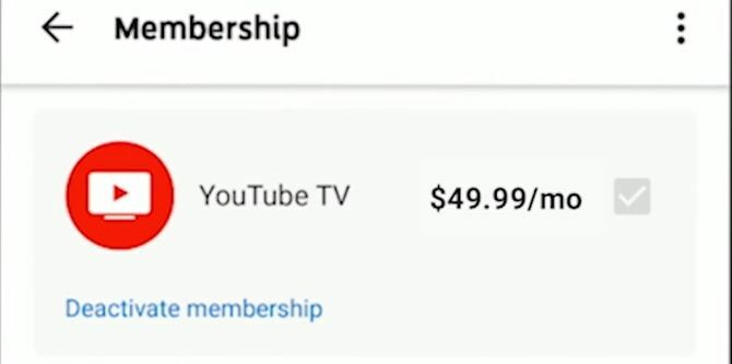 إلغاء تنشيط YouTube TV على Android