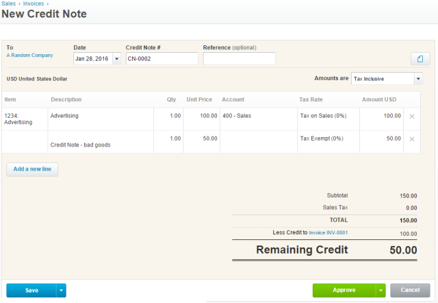 Xero-credit-note