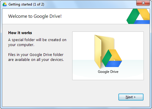 هذا عبارة عن لقطة شاشة لأحد أفضل برامج Windows التي تسمى Google Drive