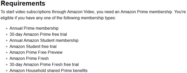 AmazonPrimeVideo المتطلبات