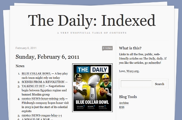 اقرأ "The Daily" مجانًا على الإنترنت بدون iPad [News] thedailyindexed