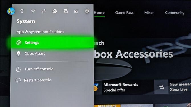 افتح إعدادات Xbox One