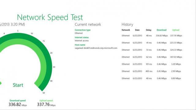 شبكة اختبار سرعة ويندوز 10 التطبيق
