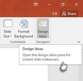 أفكار التصميم في PowerPoint