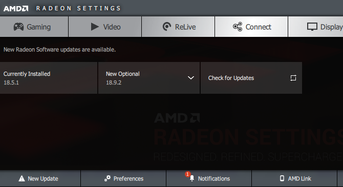 AMD تحقق من وجود تحديثات