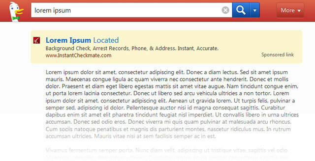 DuckDuckGo لوريم Ipsum مولد