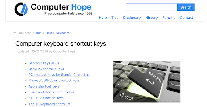 يُعرف هذا الموقع المفيد باسم Computer Hope
